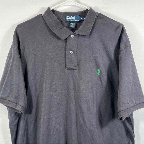 Polo Ralph Lauren Men's Blue/Gray Polo Shirt 0649 - Picture 2 of 12
